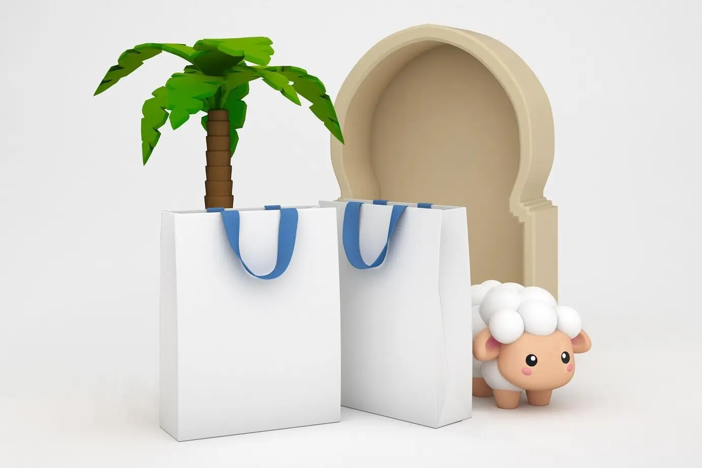 Linke Seite von Adha Bags vor weißem Hintergrund.